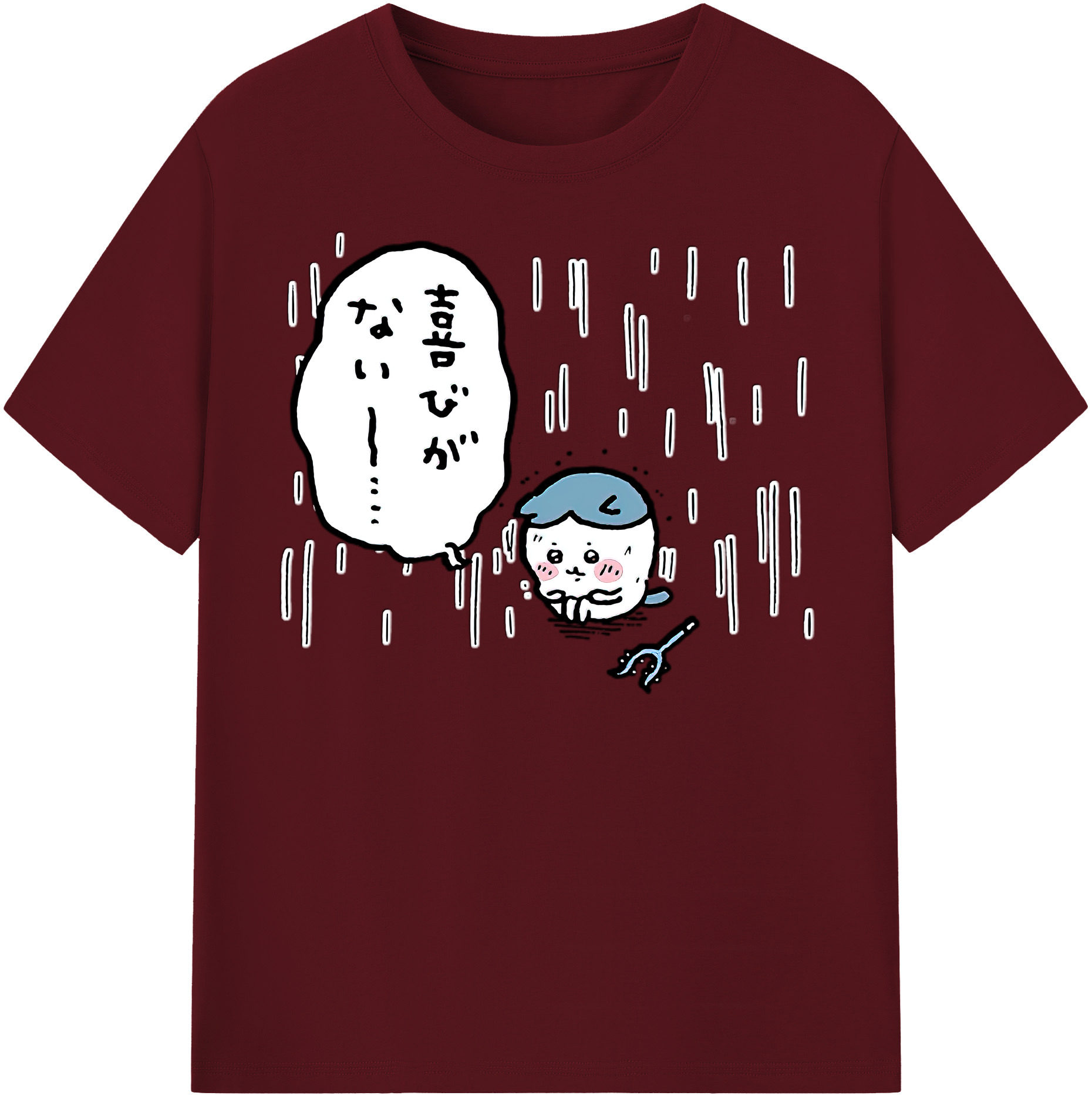 （画像用） ちいかわ ハチワレ Chii-kawa hachiware 綿100％半袖Tシャツ（フロントプリント）